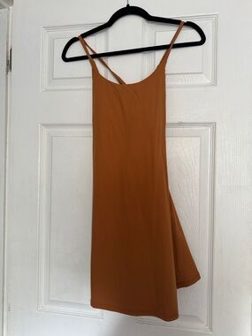 HALARA Rust-Colored Spaghetti Strap Mini Dress